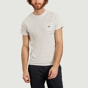 Edmmond Studios Duck Patch Pocket Tee White Size Large Organic Cotton.  B